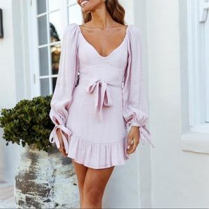 Baby pink long sleeve dress